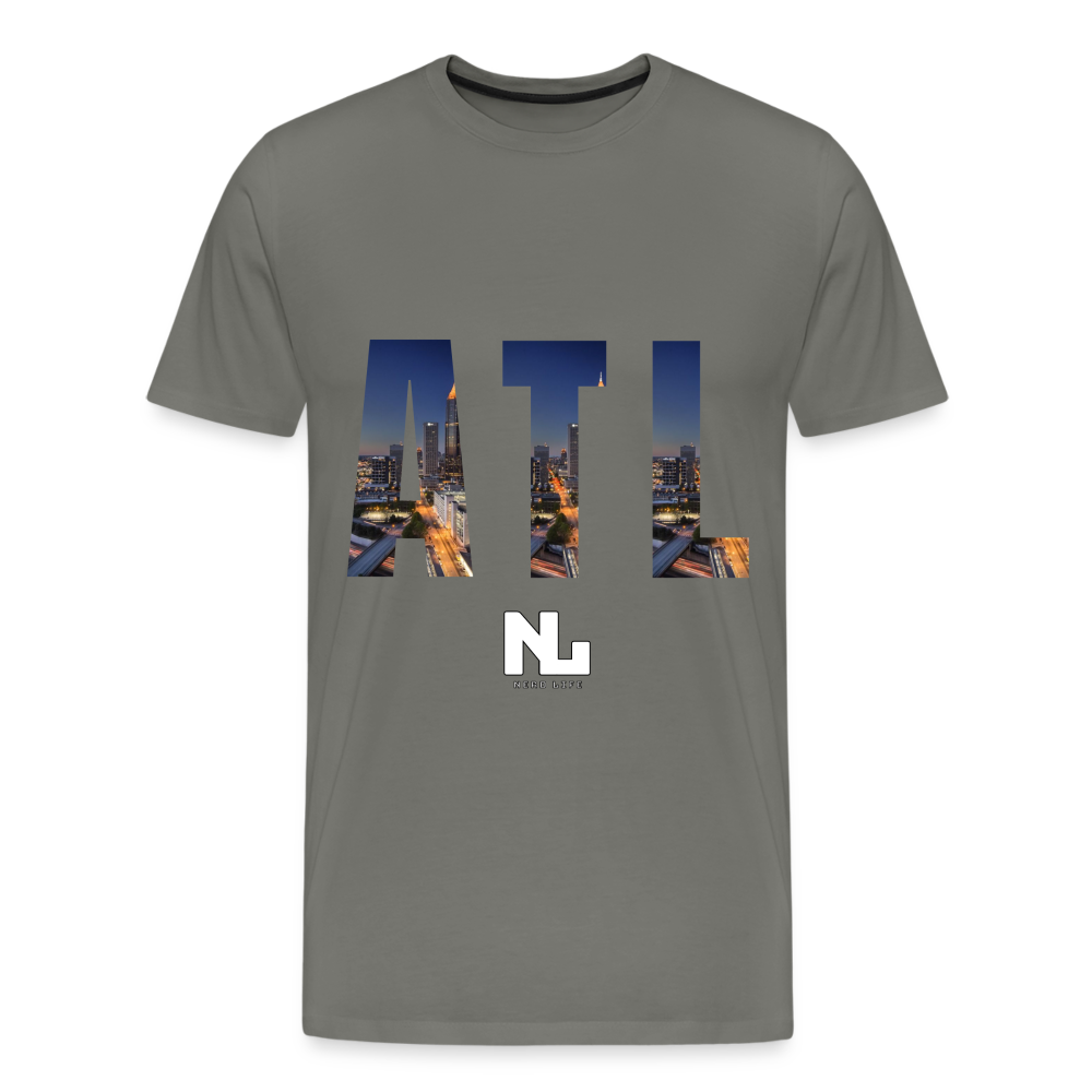 ATL Nerd Life City Graphic Men's Premium T-Shirt - asphalt gray