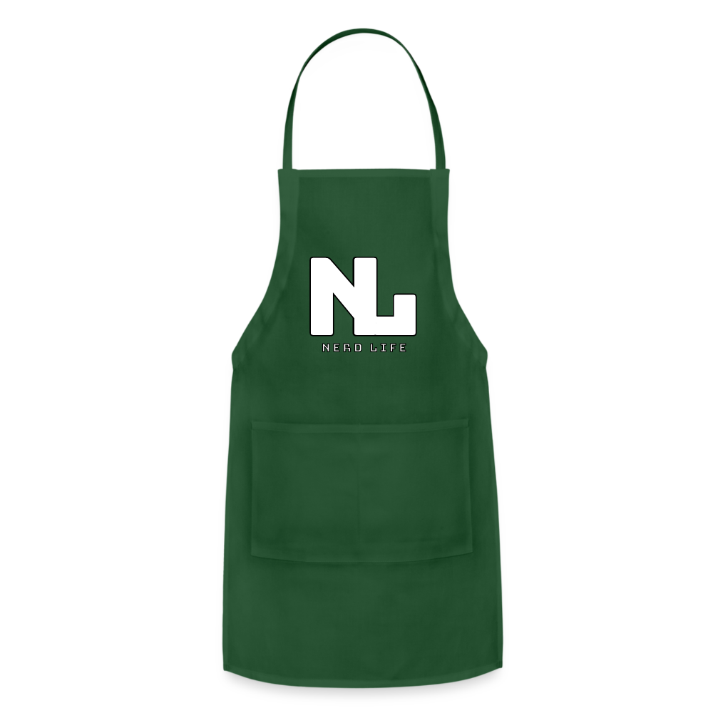 Nerd Life Graphic Adjustable Apron - forest green
