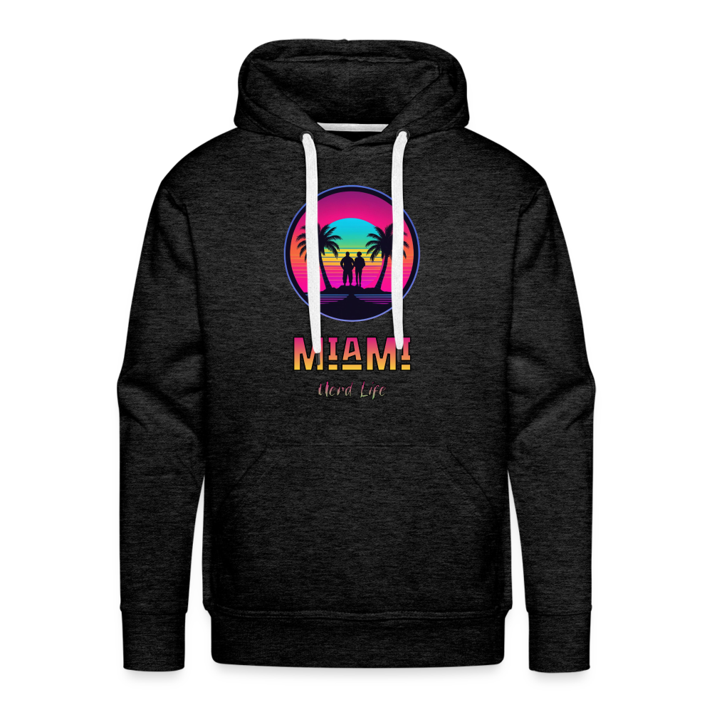Miami Nerd Life Graphic Men’s Premium Hoodie - charcoal grey