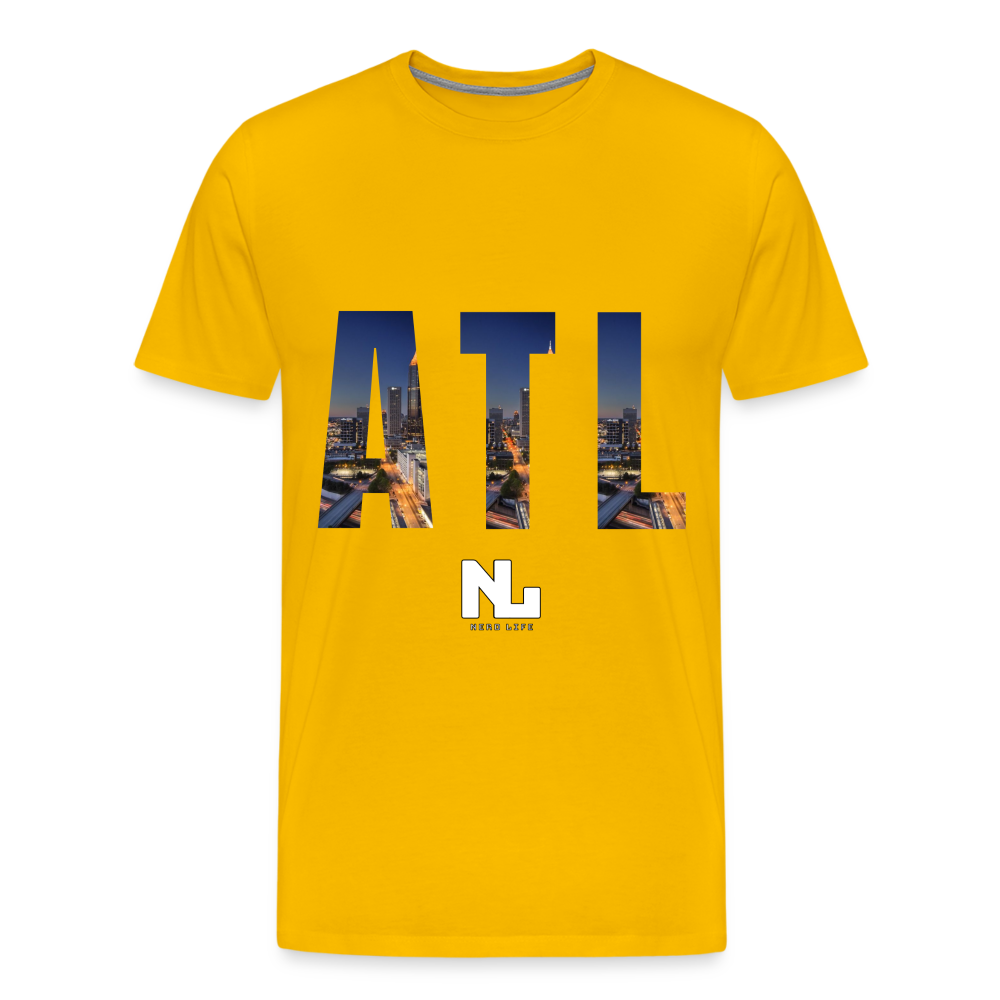 ATL Nerd Life City Graphic Men's Premium T-Shirt - sun yellow