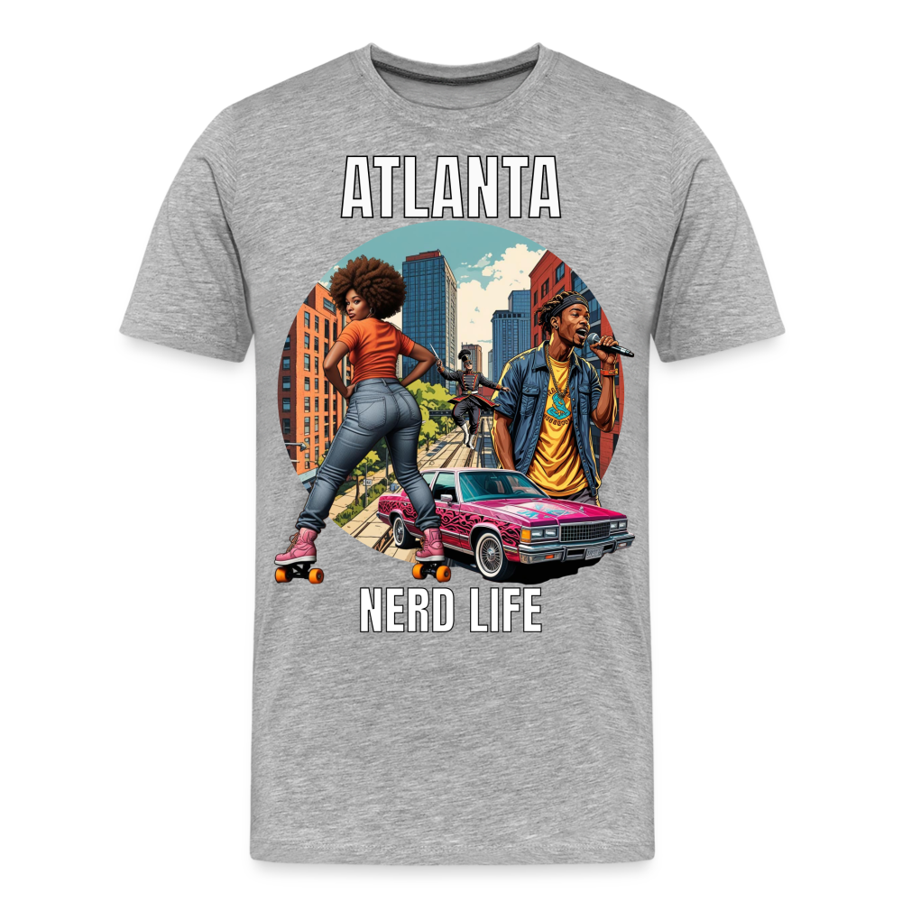 Atlanta Nerd Life Highlights Graphic Men’s Premium Organic T-Shirt - heather gray