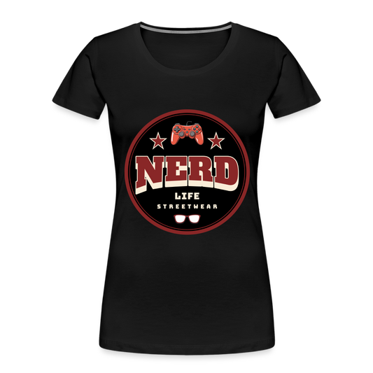 Nerd Life Circle Graphic Women’s Premium Organic T-Shirt - black