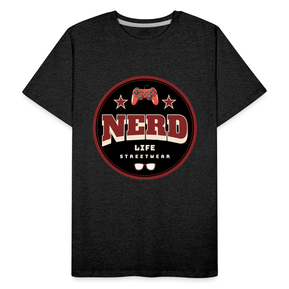 Nerd Life Circle Graphic Men’s Premium Organic T-Shirt - charcoal grey