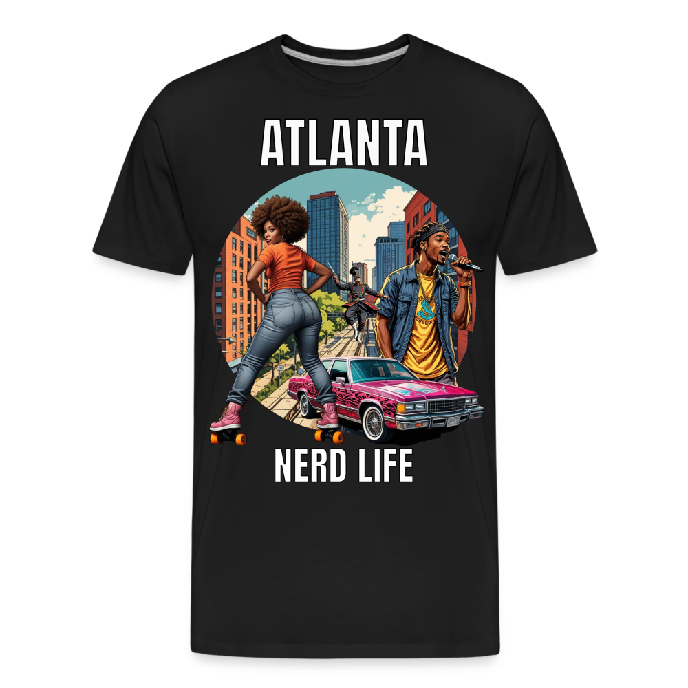 Atlanta Nerd Life Highlights Graphic Men’s Premium Organic T-Shirt - black