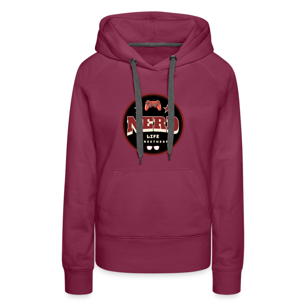 Nerd Life Circle Graphic Women’s Premium Hoodie - burgundy