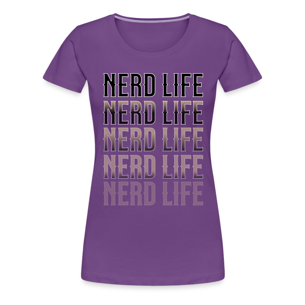 Nerd Life Repeat Fader Women’s Premium T-Shirt - purple