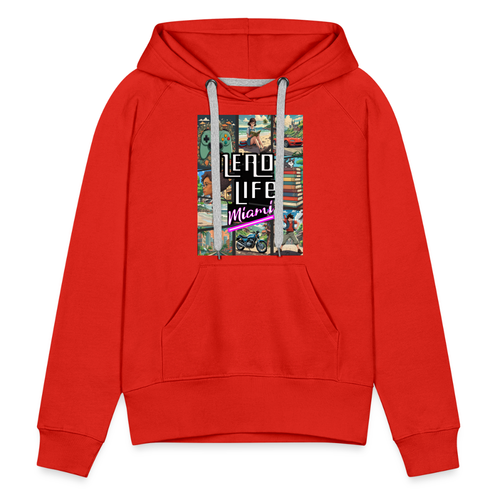 Nerd Life Miami Graphic Women’s Premium Hoodie - red