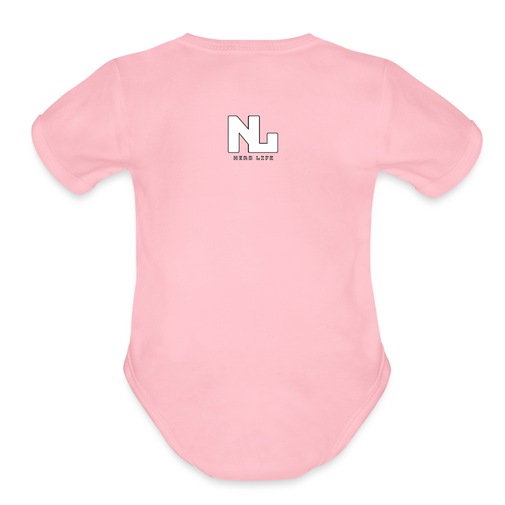 Dyno-Mite Dunker Organic Short Sleeve Baby Bodysuit - light pink