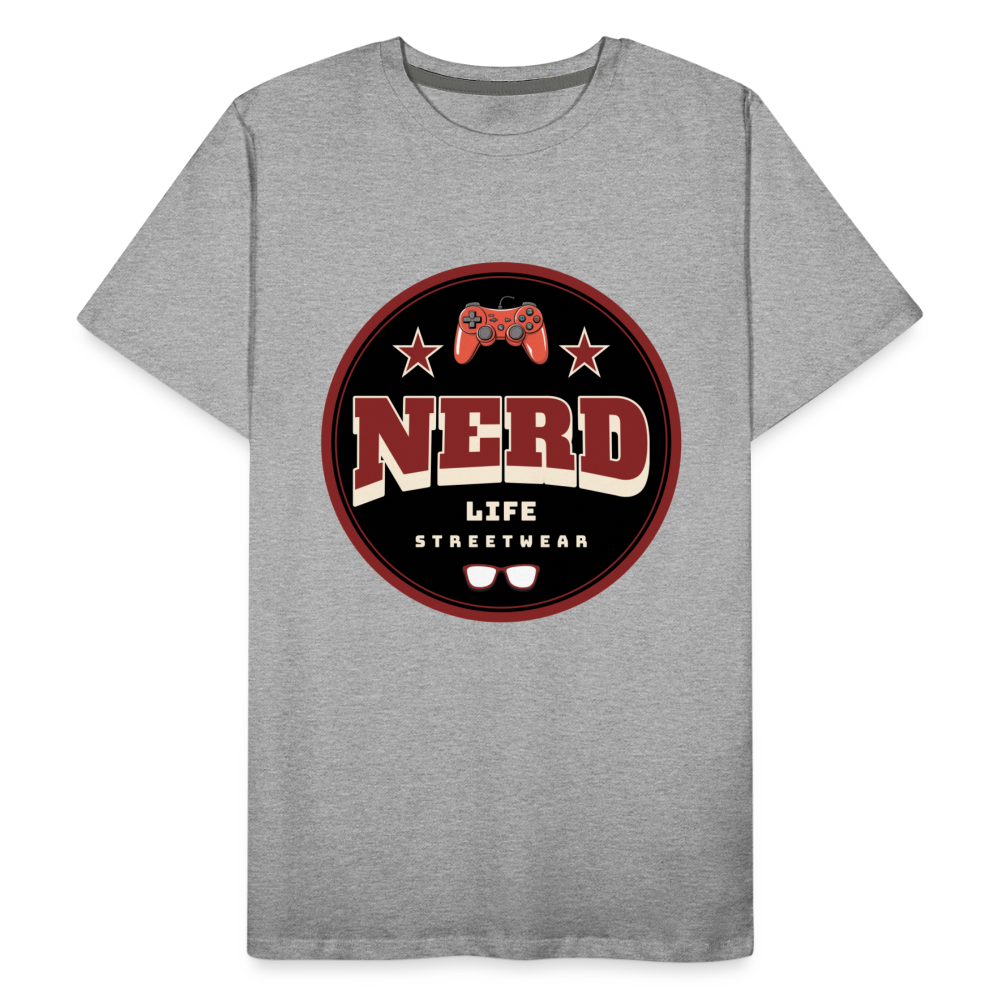 Nerd Life Circle Graphic Men’s Premium Organic T-Shirt - heather gray