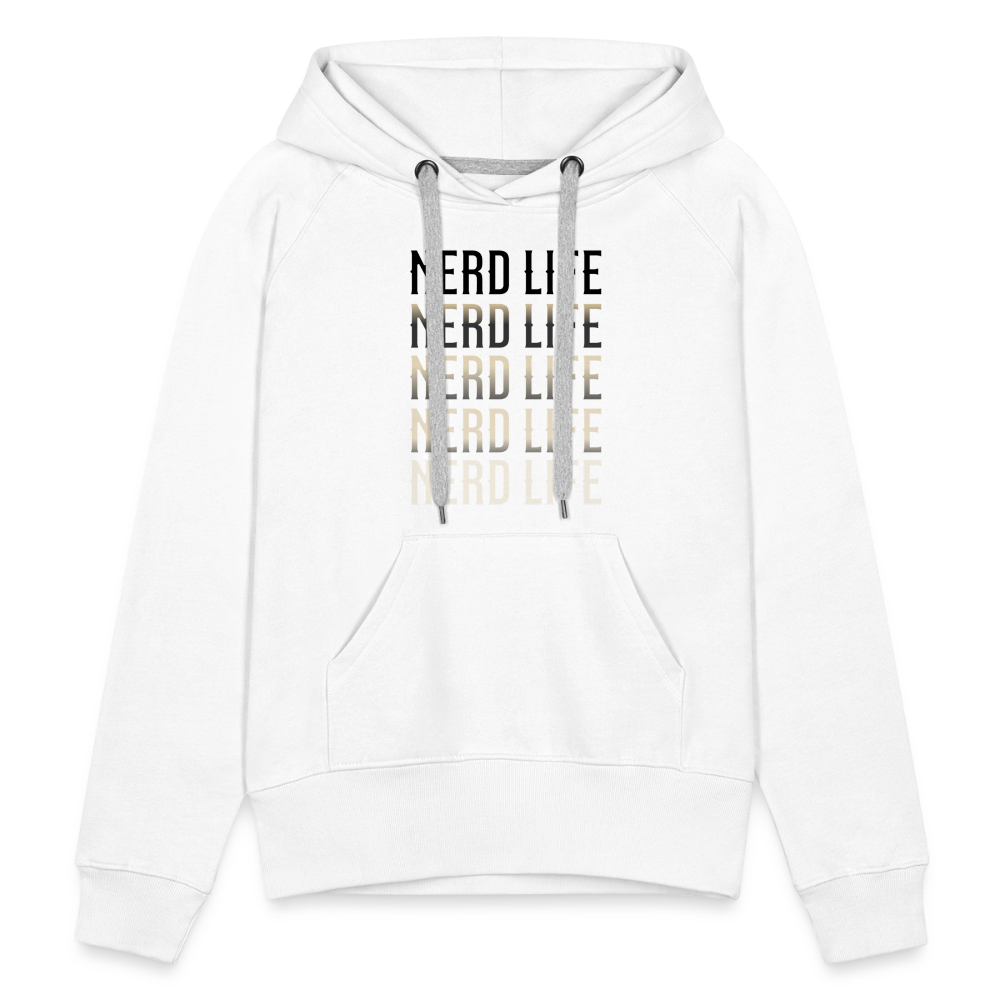 Nerd Life Repeat Fader Women’s Premium Hoodie - white