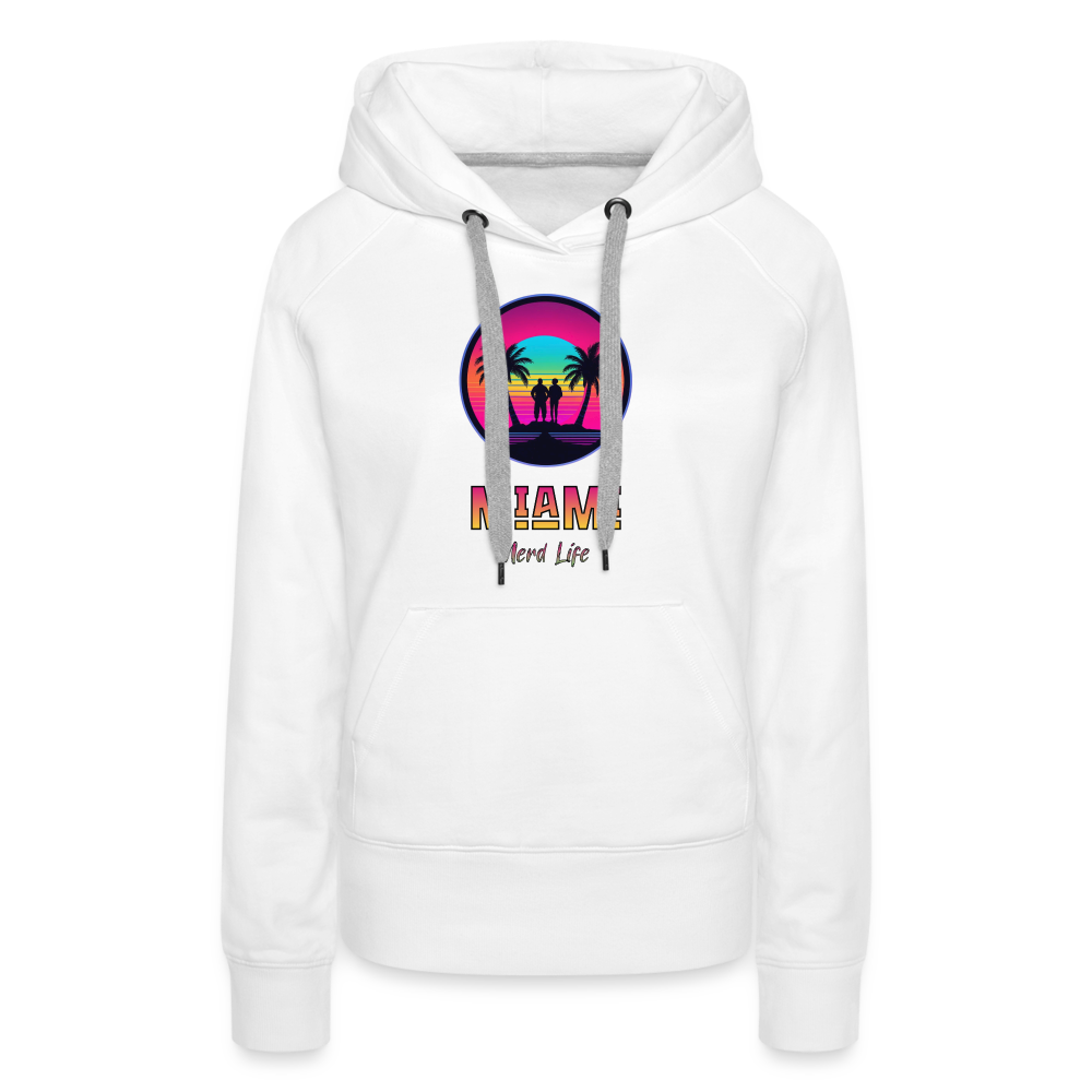 Miami Nerd Life Graphic Women’s Premium Hoodie - white