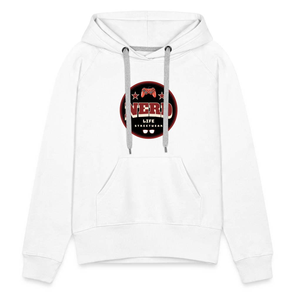 Nerd Life Circle Graphic Women’s Premium Hoodie - white