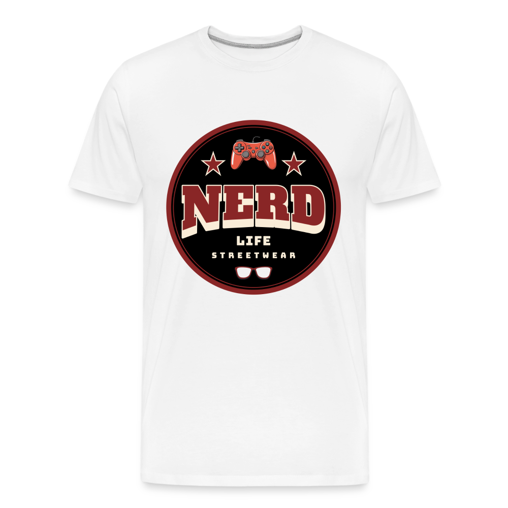 Nerd Life Circle Graphic Men’s Premium Organic T-Shirt - white