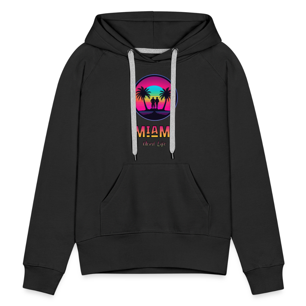 Miami Nerd Life Graphic Women’s Premium Hoodie - black