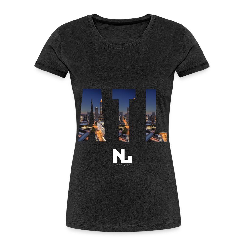 ATL Nerd Life City Graphic Women’s Premium Organic T-Shirt - charcoal grey