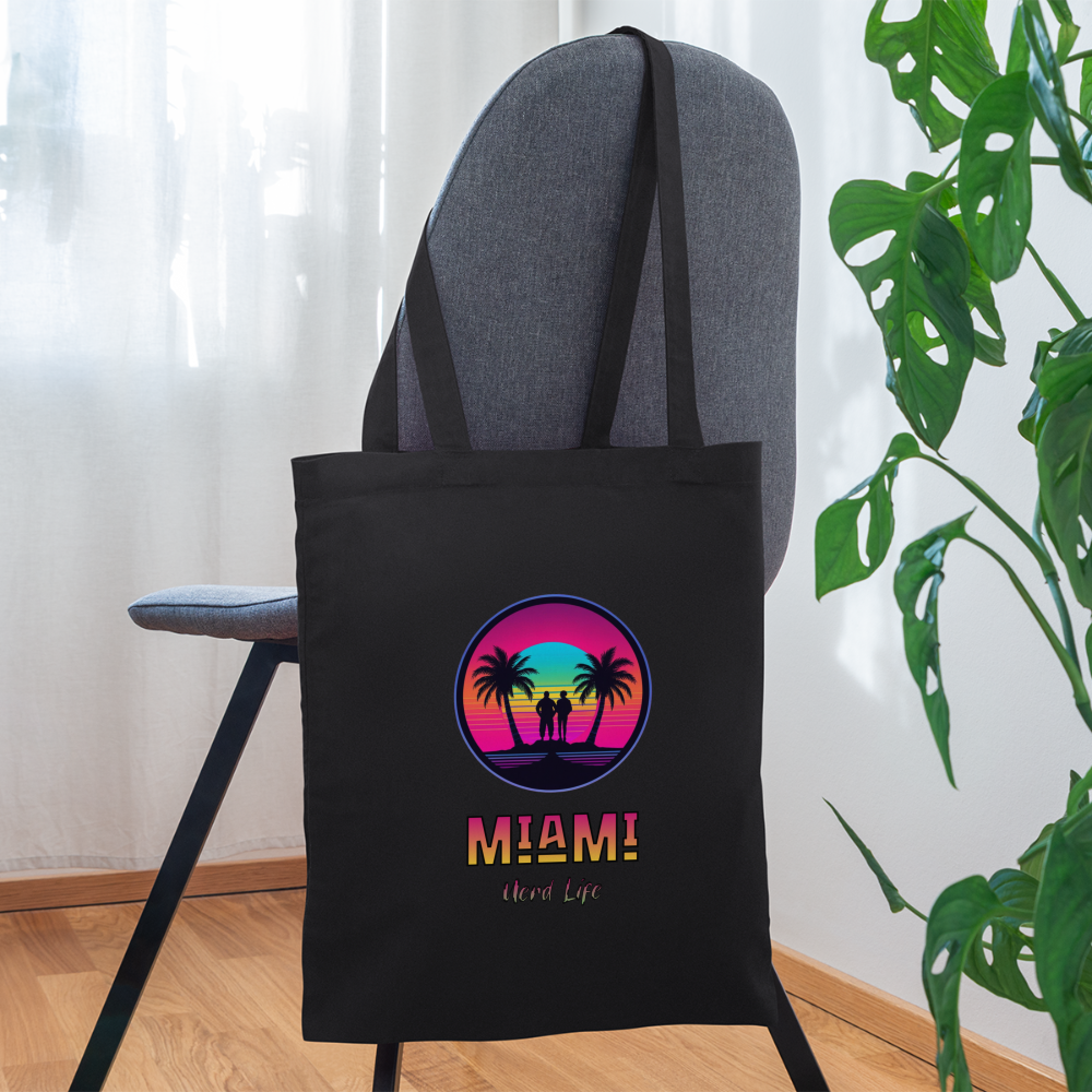 Miami Nerd Life Graphic Tote Bag - black