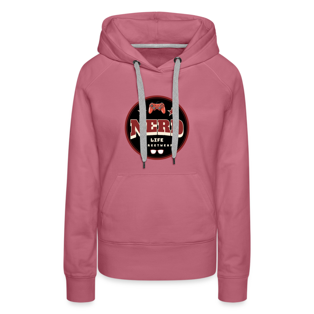 Nerd Life Circle Graphic Women’s Premium Hoodie - mauve