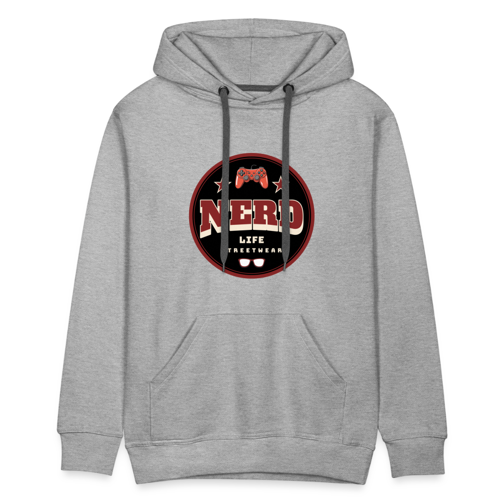 Nerd Life Circle Graphic Men’s Premium Hoodie - heather grey