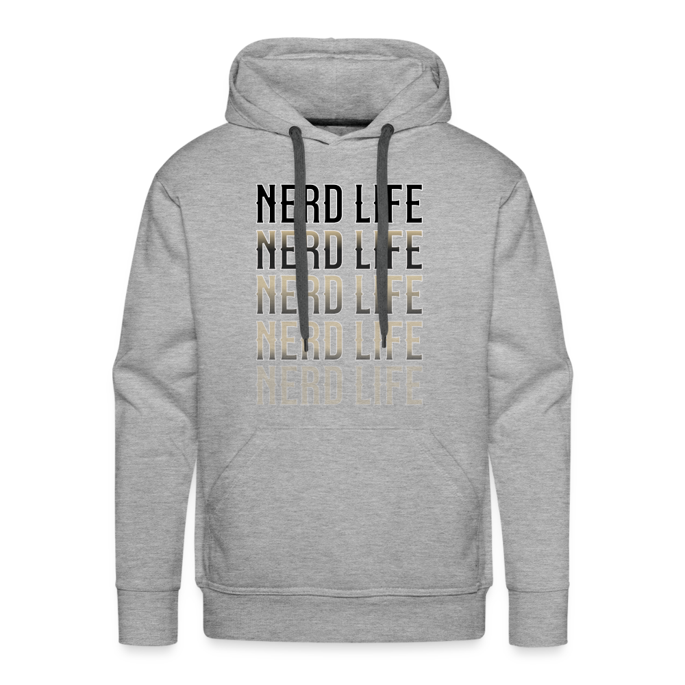 Nerd Life Repeat Fader Men’s Premium Hoodie - heather grey