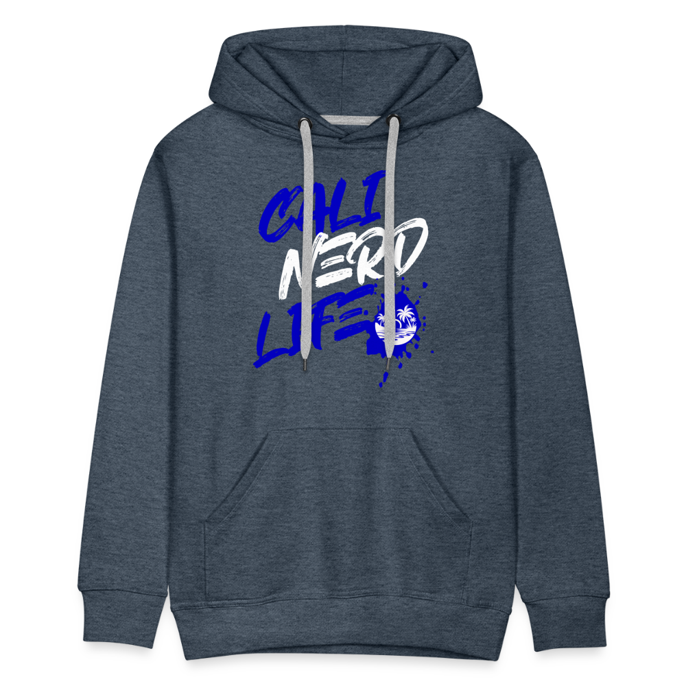 Cali Nerd Life Graphic Men’s Premium Hoodie - heather denim