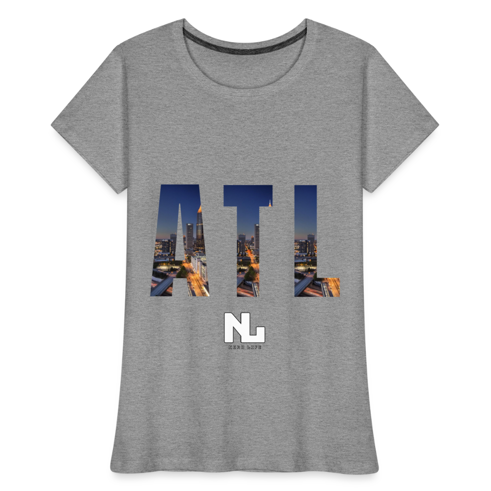ATL Nerd Life City Graphic Women’s Premium Organic T-Shirt - heather gray