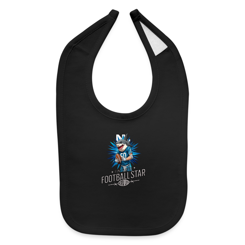 Fin-Tastic Football Star Baby Bib - black