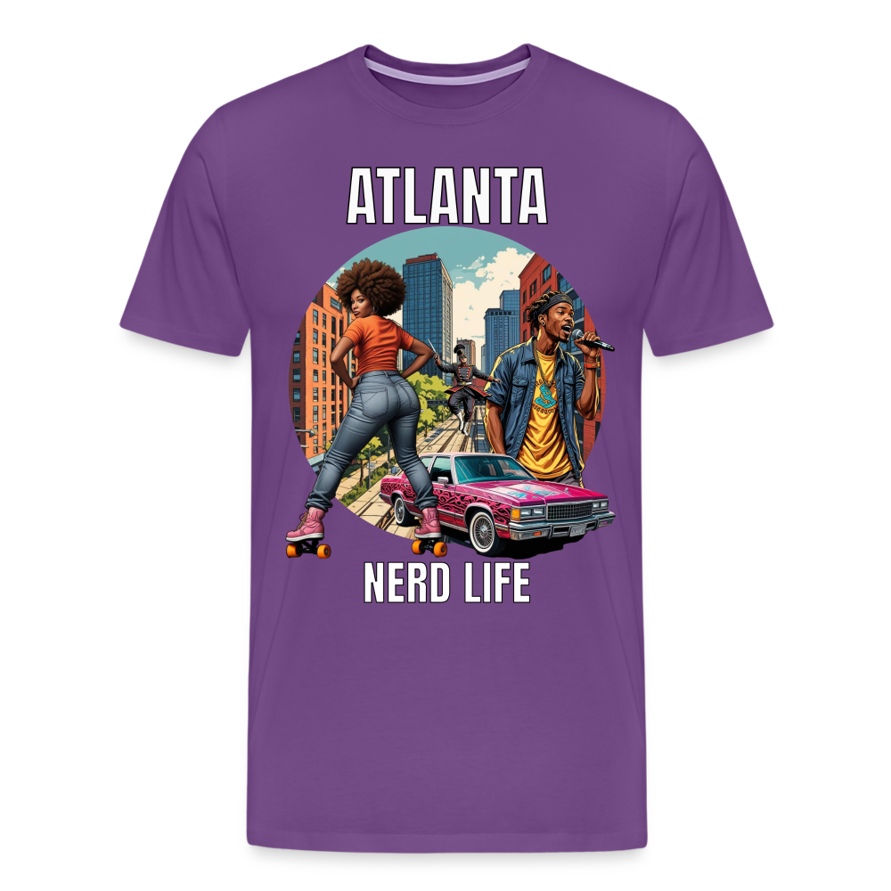 Atlanta Nerd Life Highlights Graphic Men's Premium T-Shirt - purple