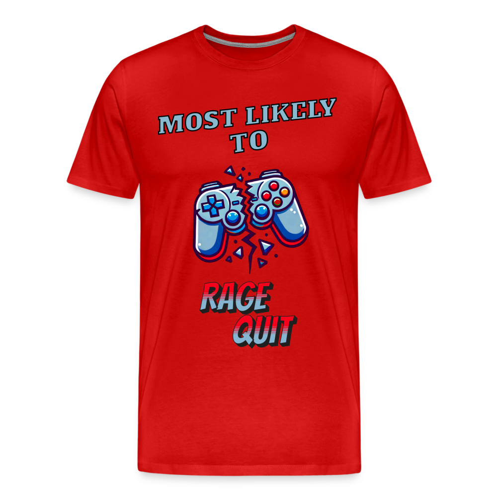 Most Likely To Rage Quit Graphic Men's Premium T-Shirt - red