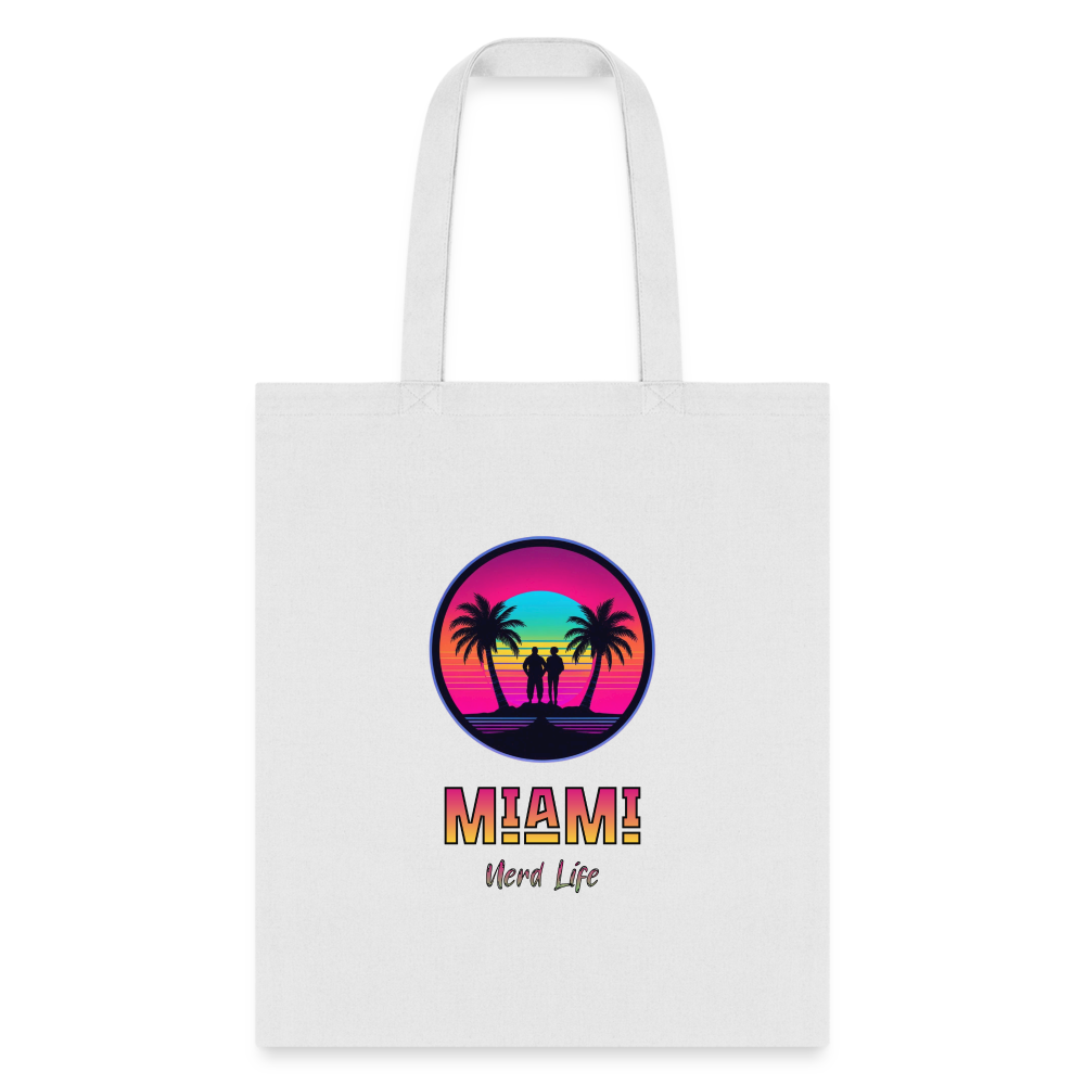 Miami Nerd Life Graphic Tote Bag - white