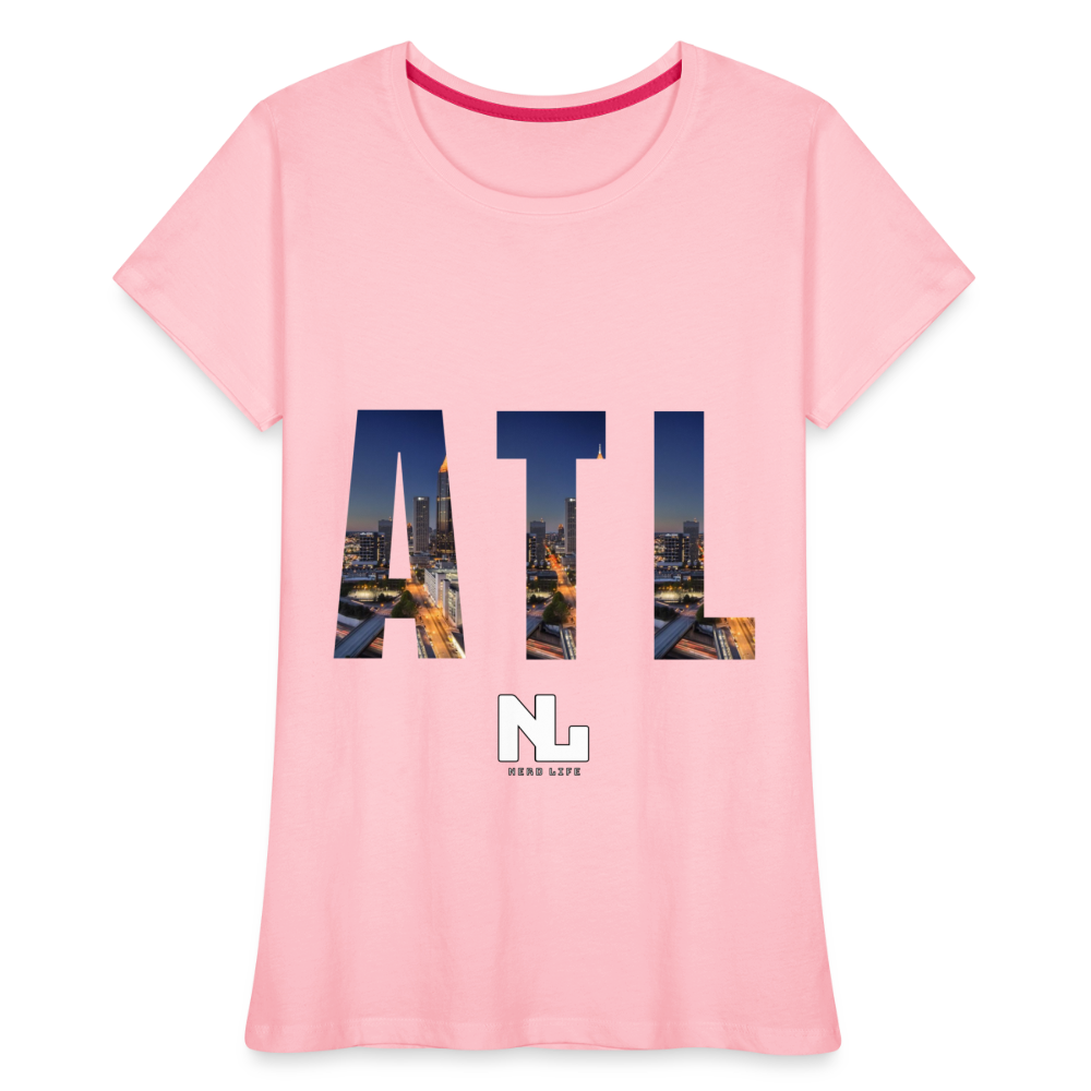 ATL Nerd Life City Graphic Women’s Premium Organic T-Shirt - pink