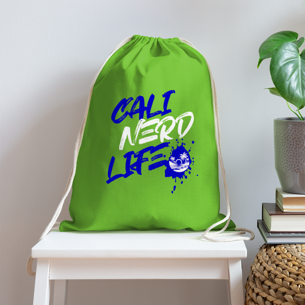 Cali Nerd Life Graphic Cotton Drawstring Bag - clover