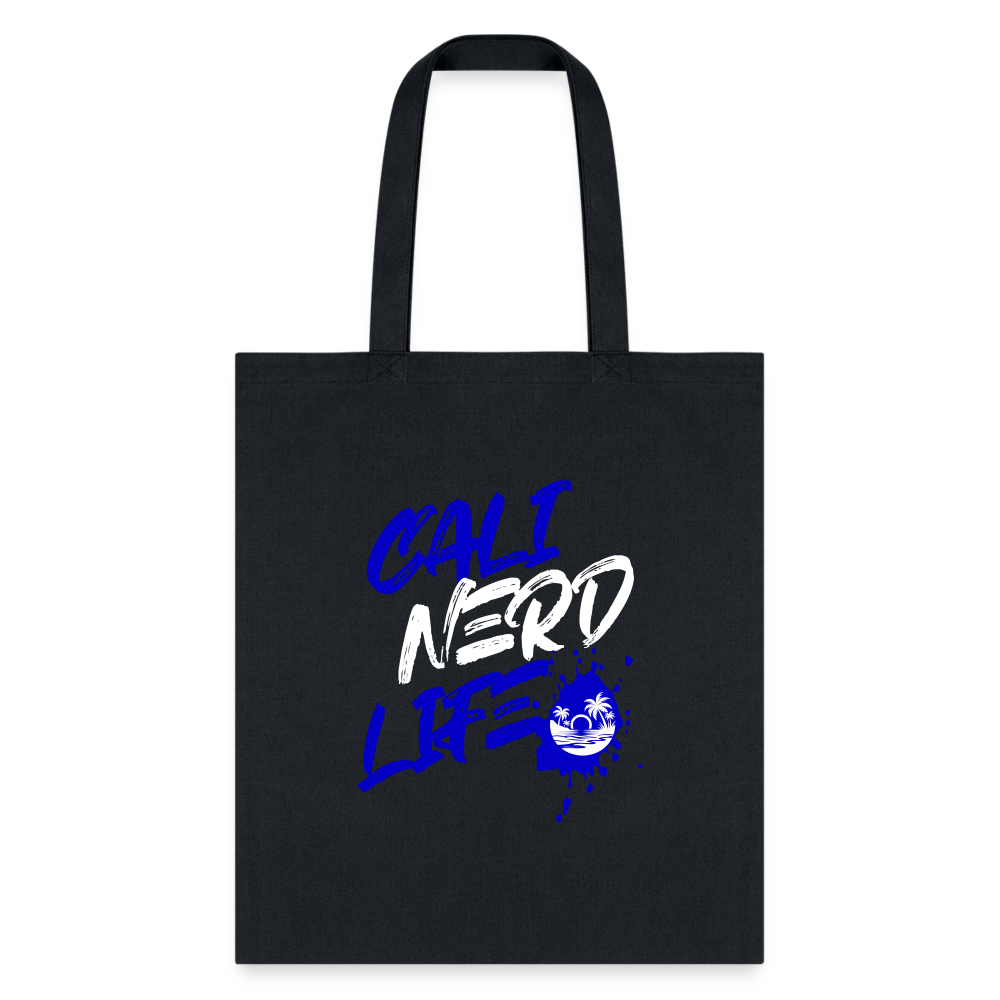 Cali Nerd Life Graphic Tote Bag - black