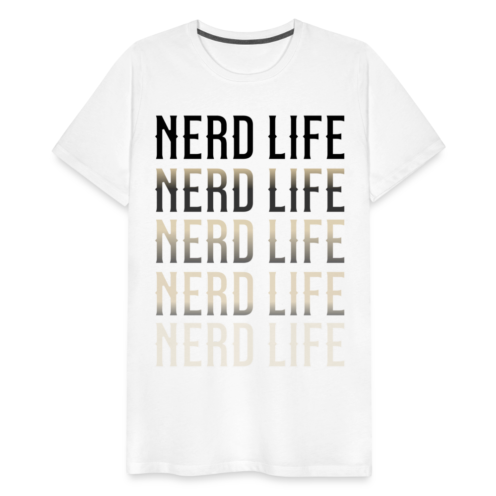 Nerd Life Repeat Fader Men's Premium T-Shirt - white