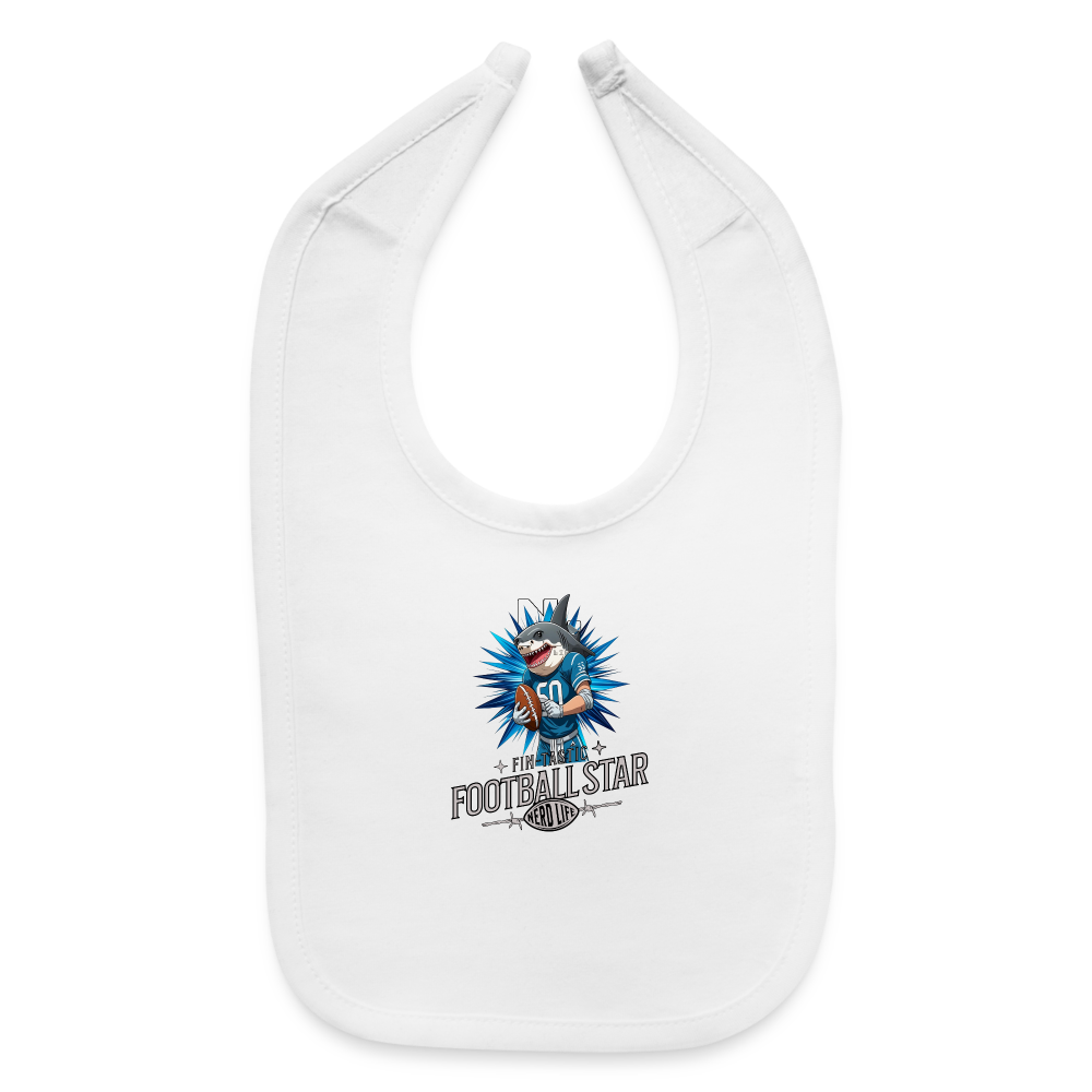 Fin-Tastic Football Star Baby Bib - white