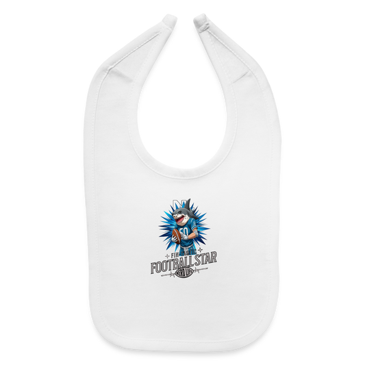 Fin-Tastic Football Star Baby Bib - white