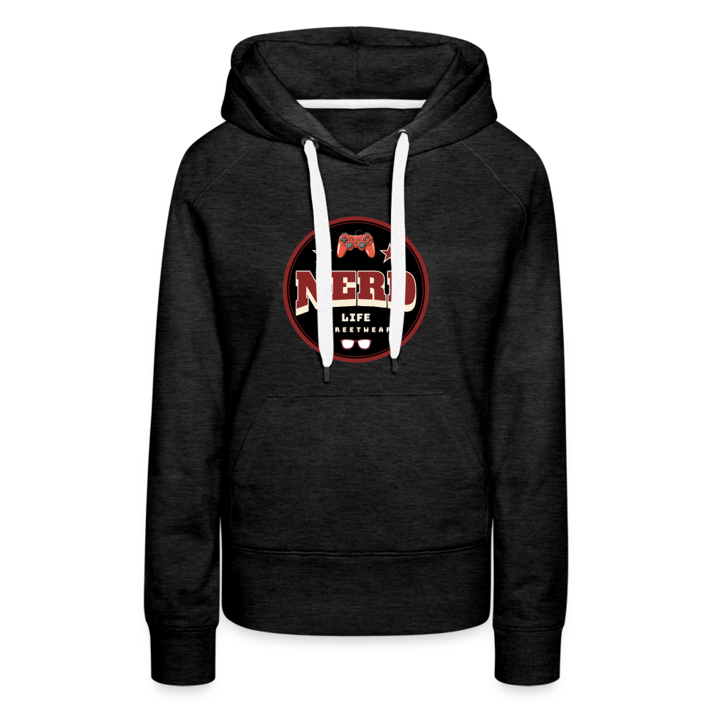 Nerd Life Circle Graphic Women’s Premium Hoodie - charcoal grey