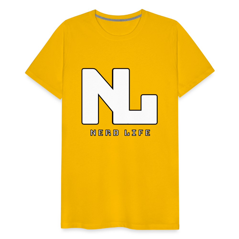 Nerd Life Graphic Men's Premium T-Shirt - sun yellow