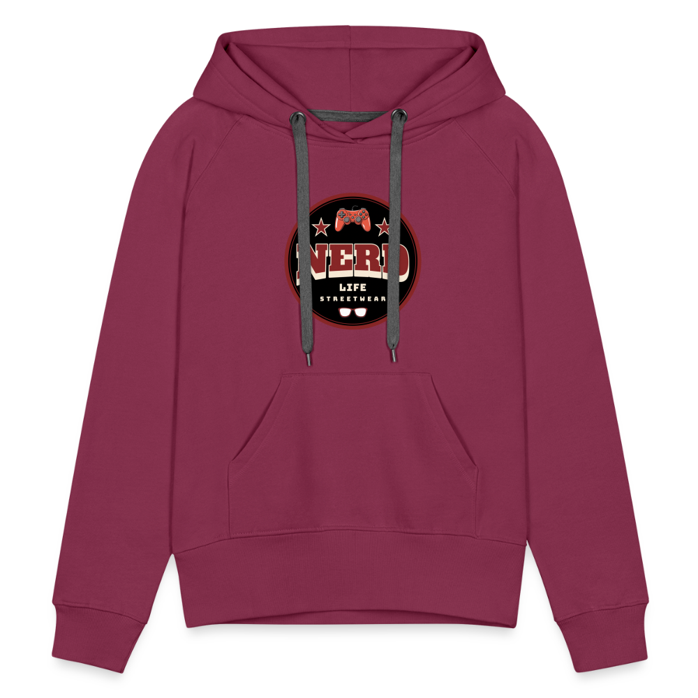 Nerd Life Circle Graphic Women’s Premium Hoodie - burgundy