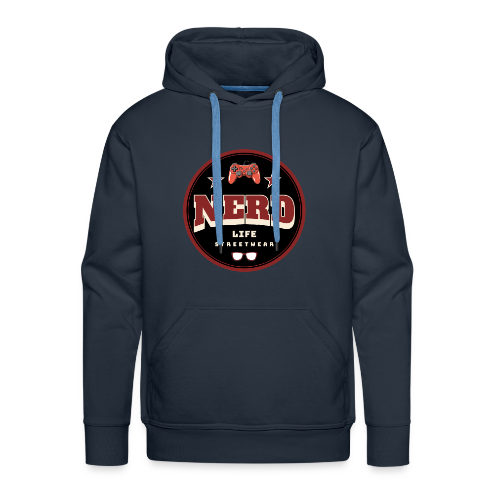 Nerd Life Circle Graphic Men’s Premium Hoodie - navy