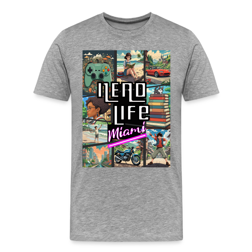 Miami Nerd Life Game Men's Premium T-Shirt - heather gray