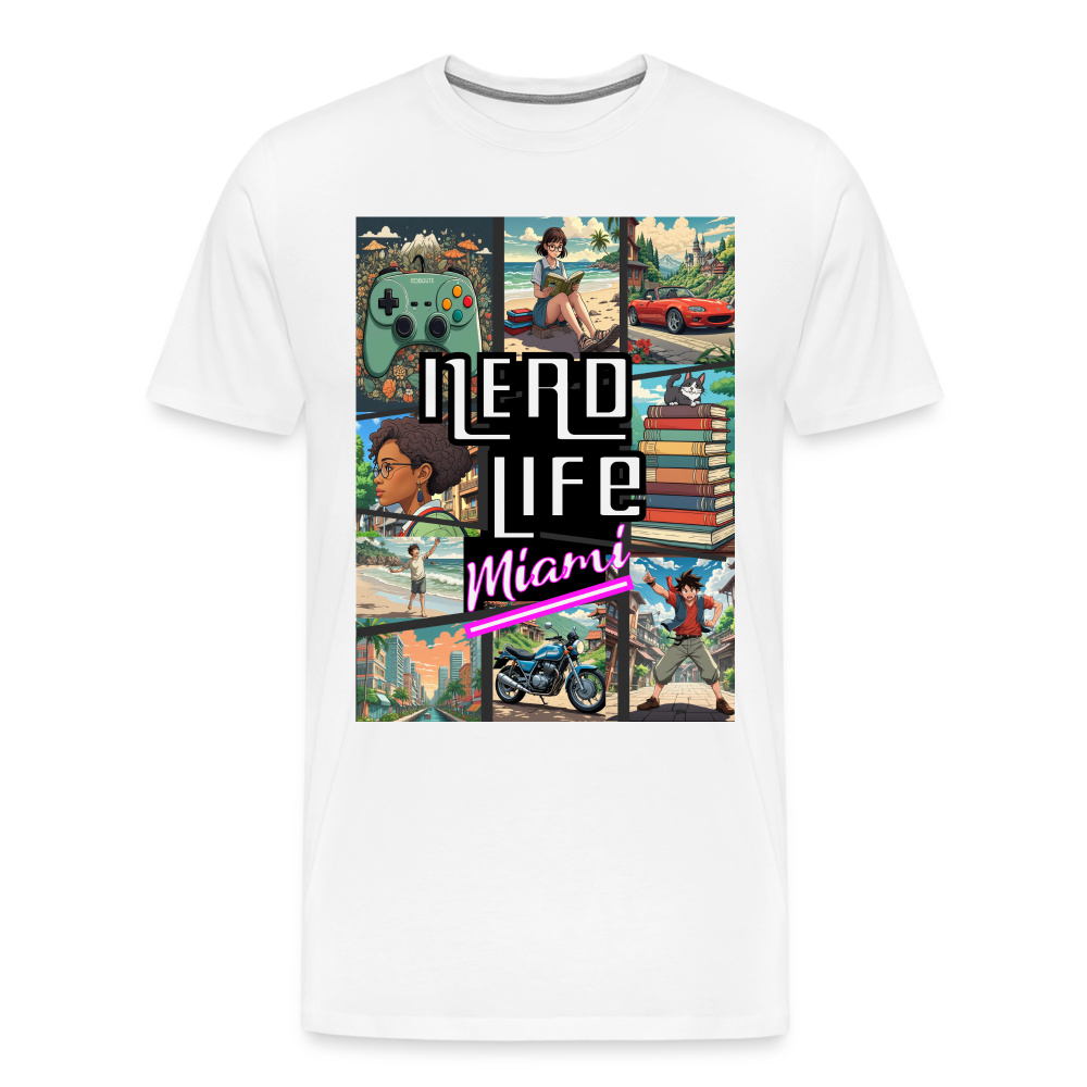 Miami Nerd Life Game Men's Premium T-Shirt - white