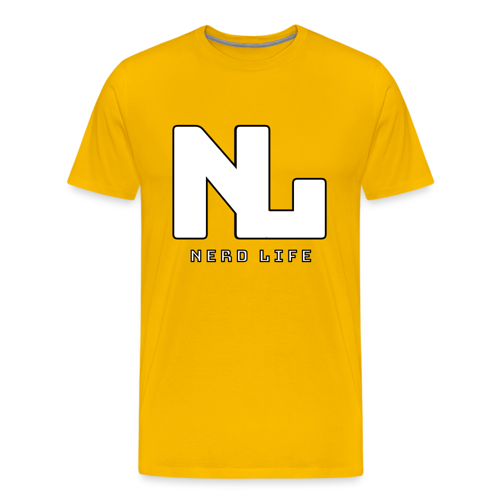 Nerd Life Graphic Men's Premium T-Shirt - sun yellow