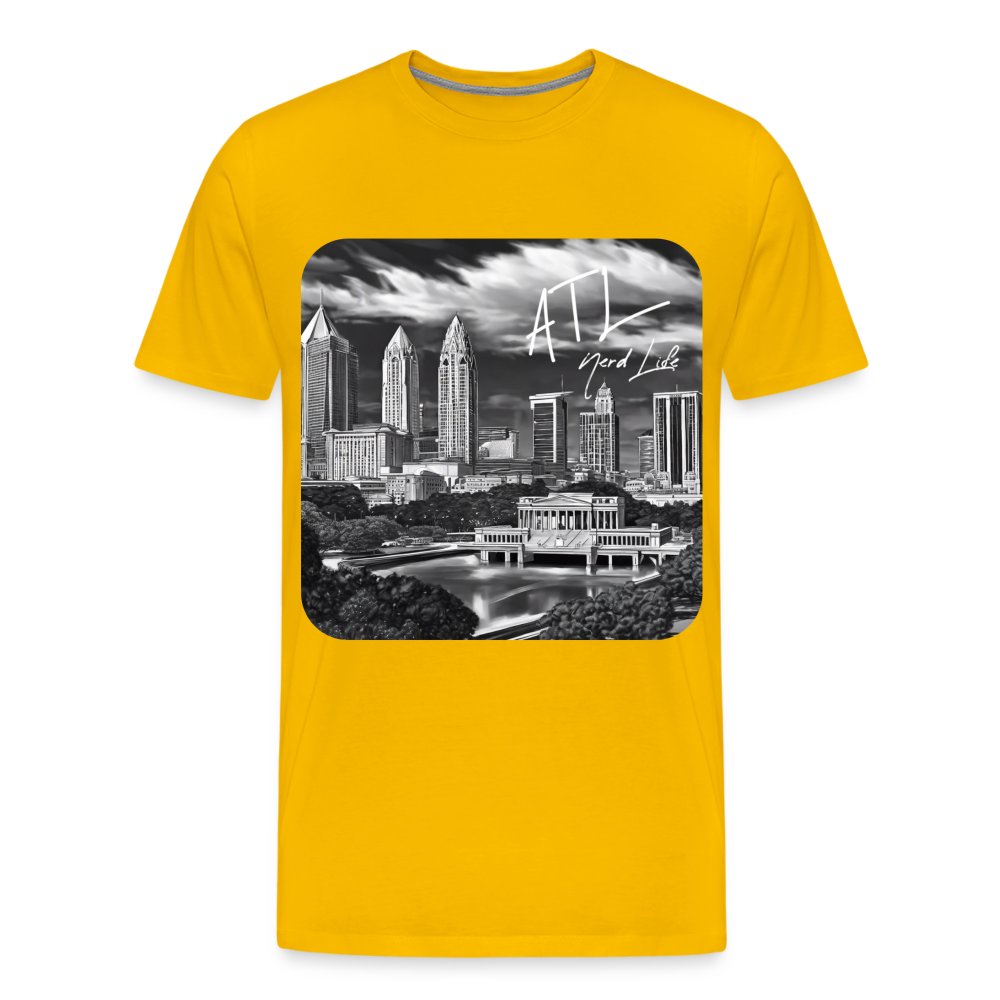 ATL Nerd Life CityScape Men's Premium T-Shirt - sun yellow