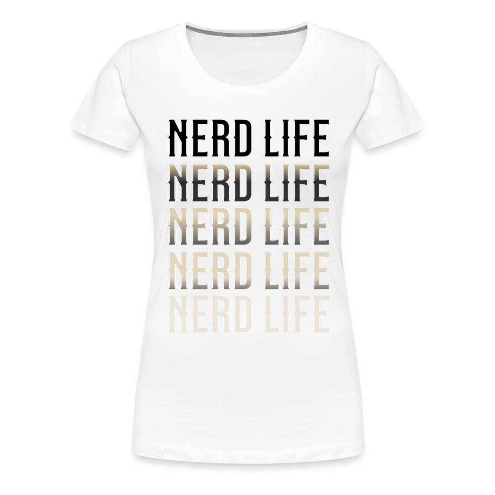 Nerd Life Repeat Fader Women’s Premium T-Shirt - white