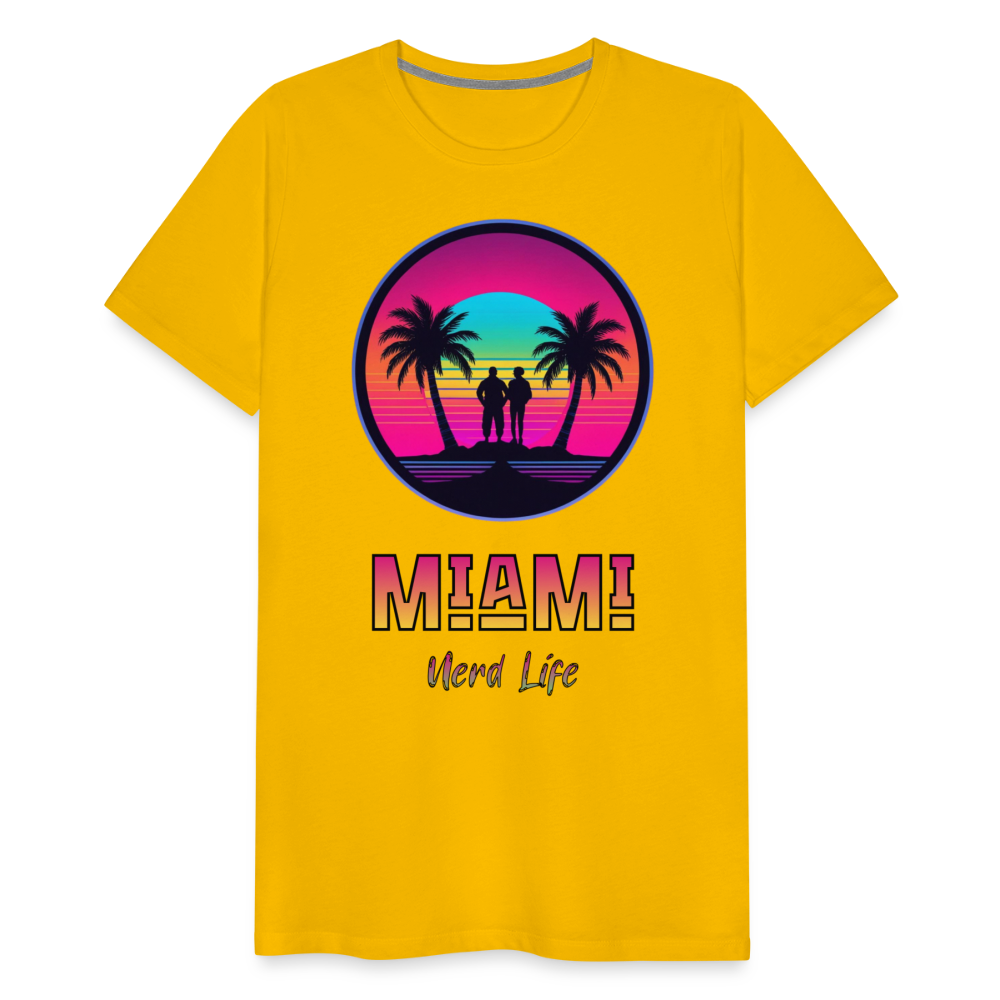 Miami Nerd Life Neon Graphic Men's Premium T-Shirt - sun yellow