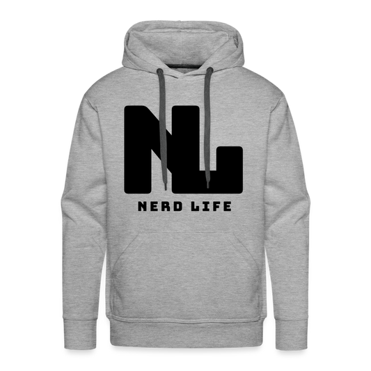 Nerd Life Graphic Black Men’s Premium Hoodie - heather grey