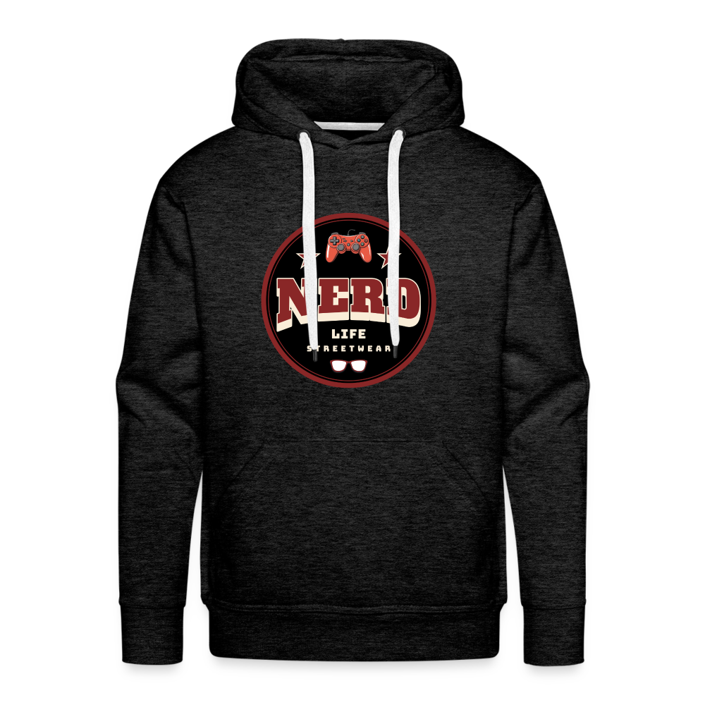 Nerd Life Circle Graphic Men’s Premium Hoodie - charcoal grey