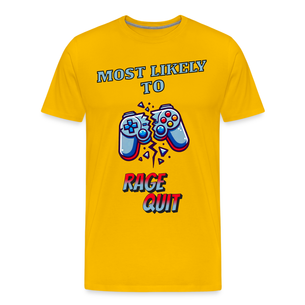 Most Likely To Rage Quit Graphic Men's Premium T-Shirt - sun yellow