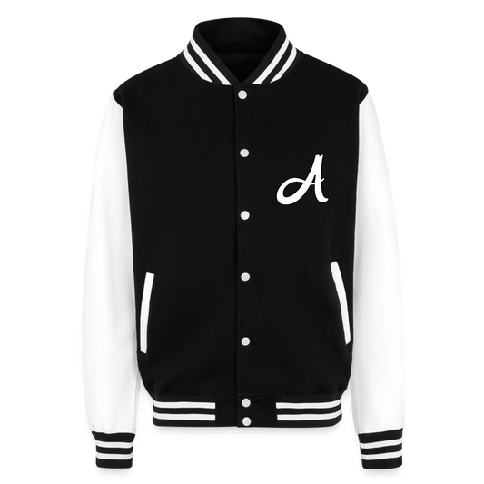 ATL Nerd Life Just Hoods Heavyweight Letterman Jacket - black/white