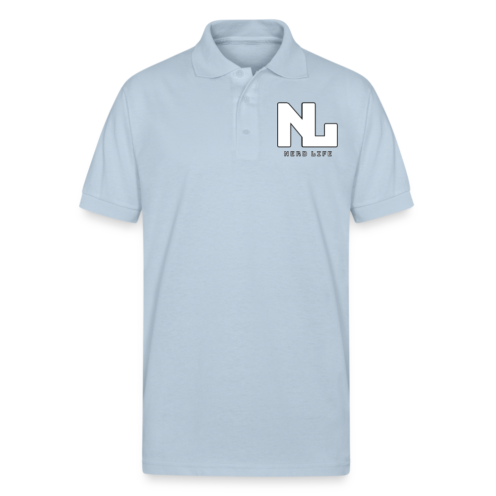 Nerd Life Logo Gildan Unisex 50/50 Jersey Polo - light blue